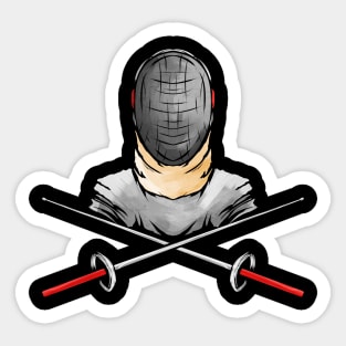 Crossed Foil Fencing Sticker